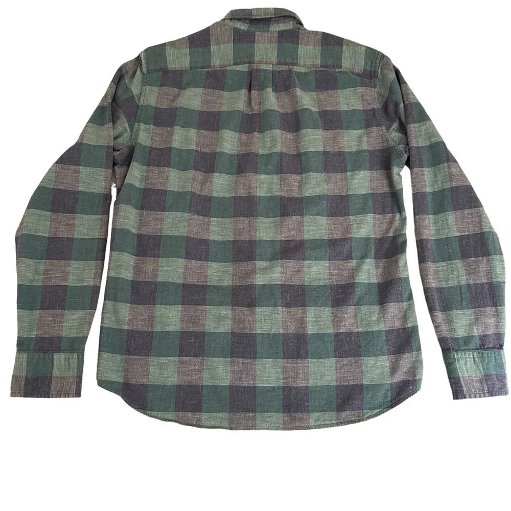 J. Crew Blue & Green Gingham Check Button Down Shirt Size Medium